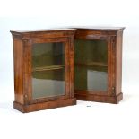 A pair of 19th century rosewood, crossbanded,