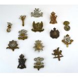 A group of Irish (6), Welsh (7) and Scottish (1) cap badges including Royal Welsh Fusiliers,