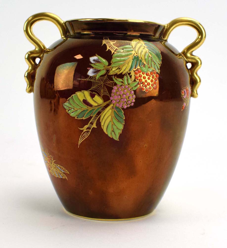 A Carltonware 'Rouge Royale' two handled vase, h. 12. - Image 2 of 3