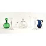 A group of glassware including a Swarovski figure modelled as a seated cat, h.