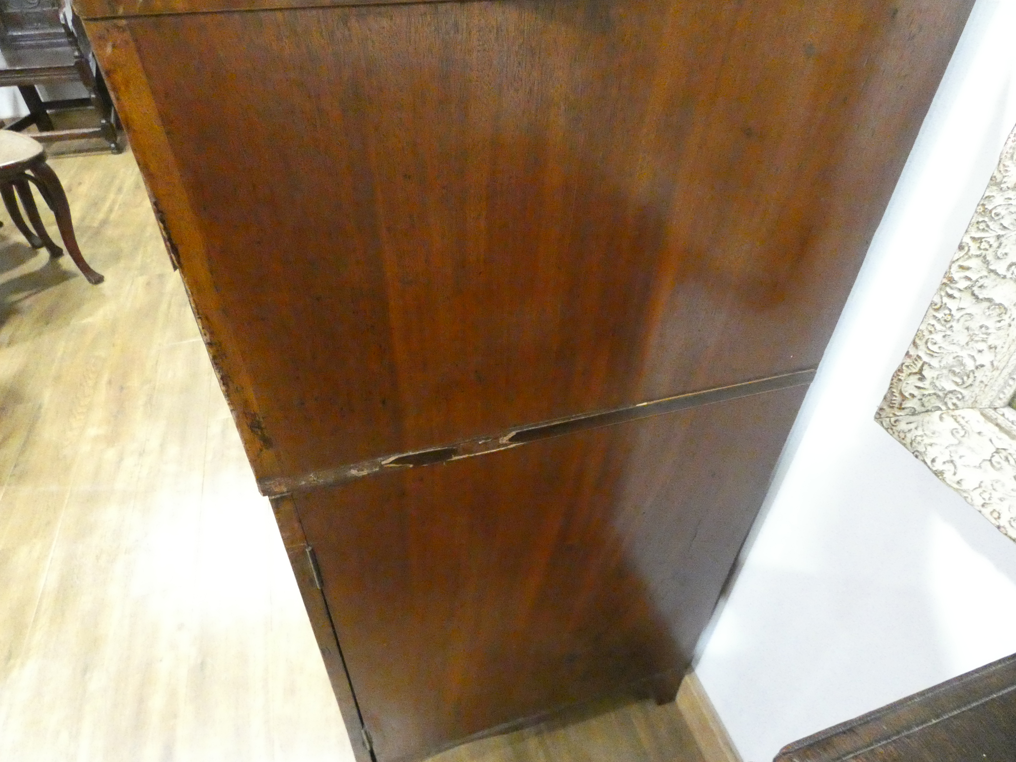 A Georgian mahogany, strung and crossbanded secretaire, the fall-front enclosing a fitted interior, - Image 21 of 28