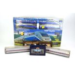 A Mehano OO gauge TVG Duplex train set, a Mainline loco and tender,