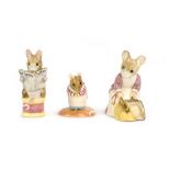 Three larger scale Beswick Beatrix Potter figures: Mrs Tittlemouse,