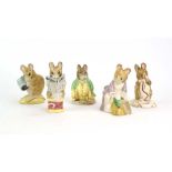 Five Royal Albert Beatrix Potter figures: Samuel Whiskers, Hunca Munca spills the beads,