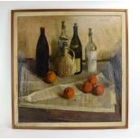 Alan Price, Bottles and Oranges, signed, oil on artists' board, 60 x 58.