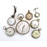 Two silver cased open face pocket watches, a Goliath watch by J. E.