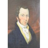 English School, 19th century, A head and shoulders study of a gentleman wearing a white cravat,