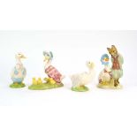 Four Beswick Beatrix Potter figures: Jemima Puddleduck with the Foxy Whiskered Gentleman,