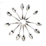 A set of twelve (?)American metalware teaspoons, maker ST, stamped 'Sterling',