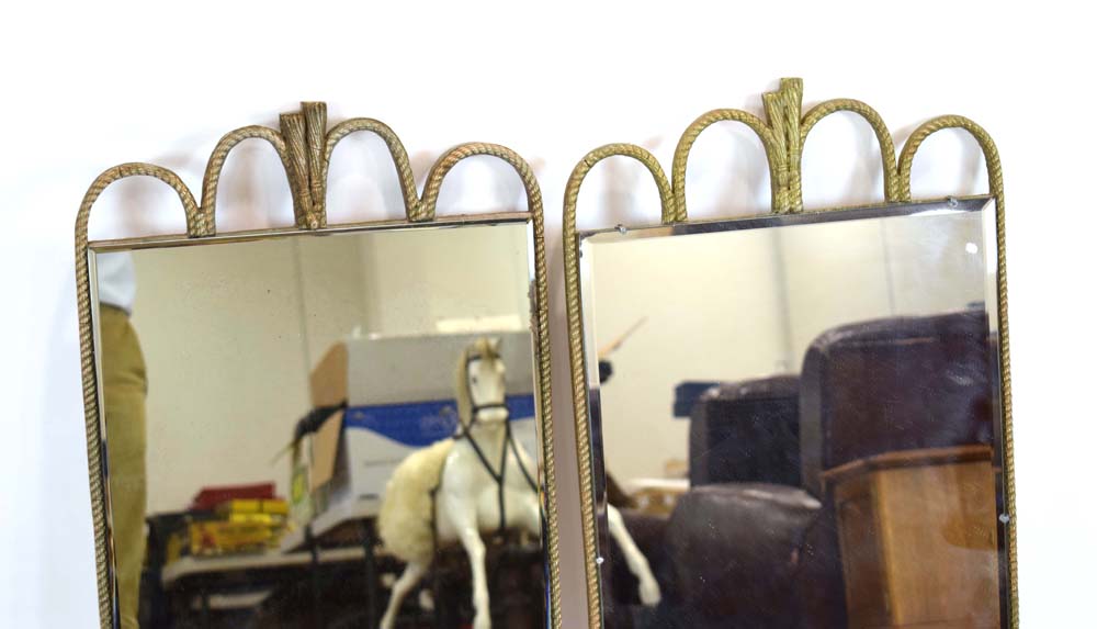 A pair of 20th century mirrors, the bevelled plates within gilt ropetwist and wheatsheaf frames, h. - Image 3 of 4