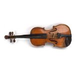 A 19th century violin with a solid back,