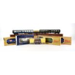 Six Liliput OO gauge coaches, a tender and six items of rolling stock,