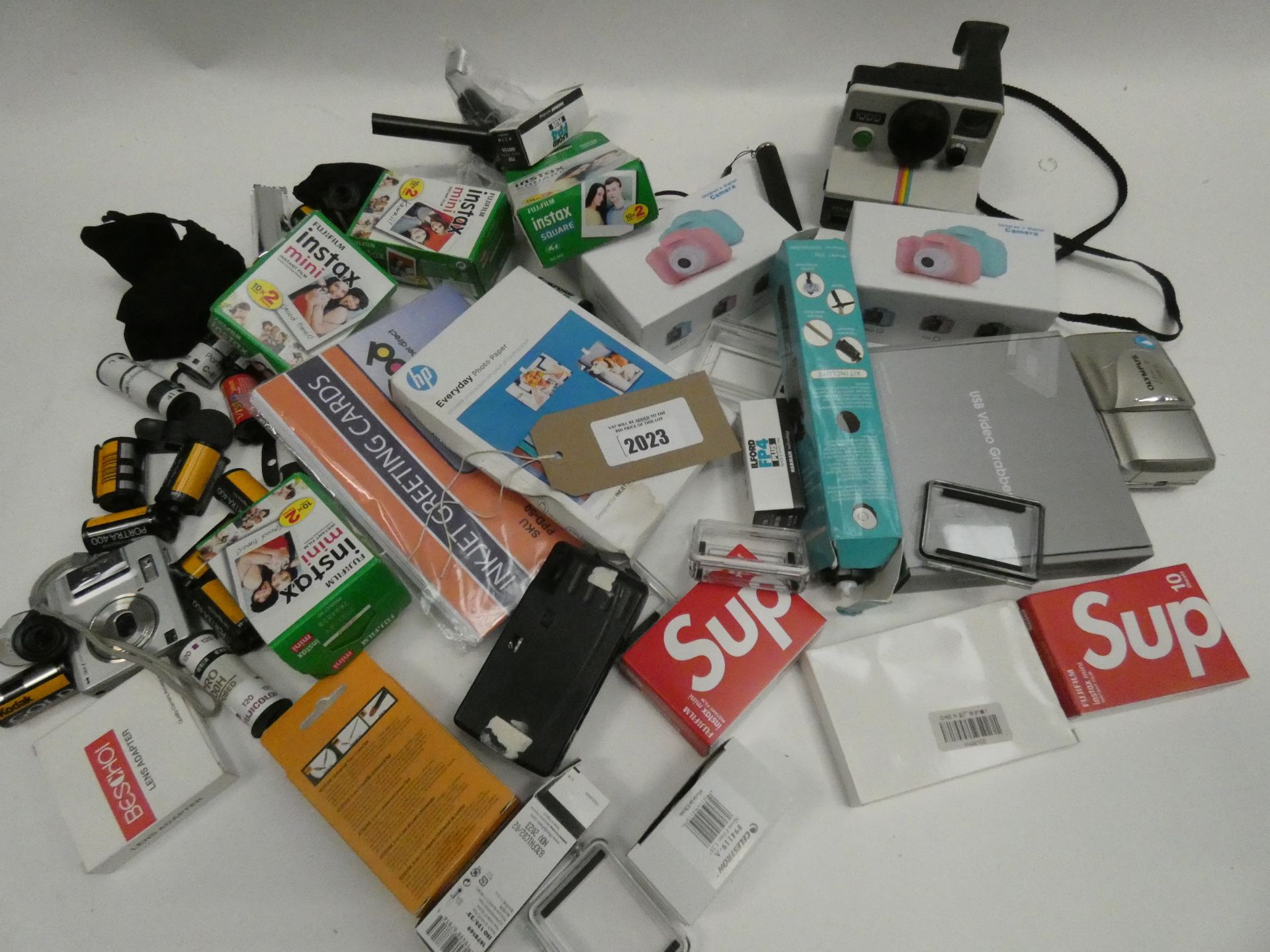 Bag containing quantity of various photographic accessories