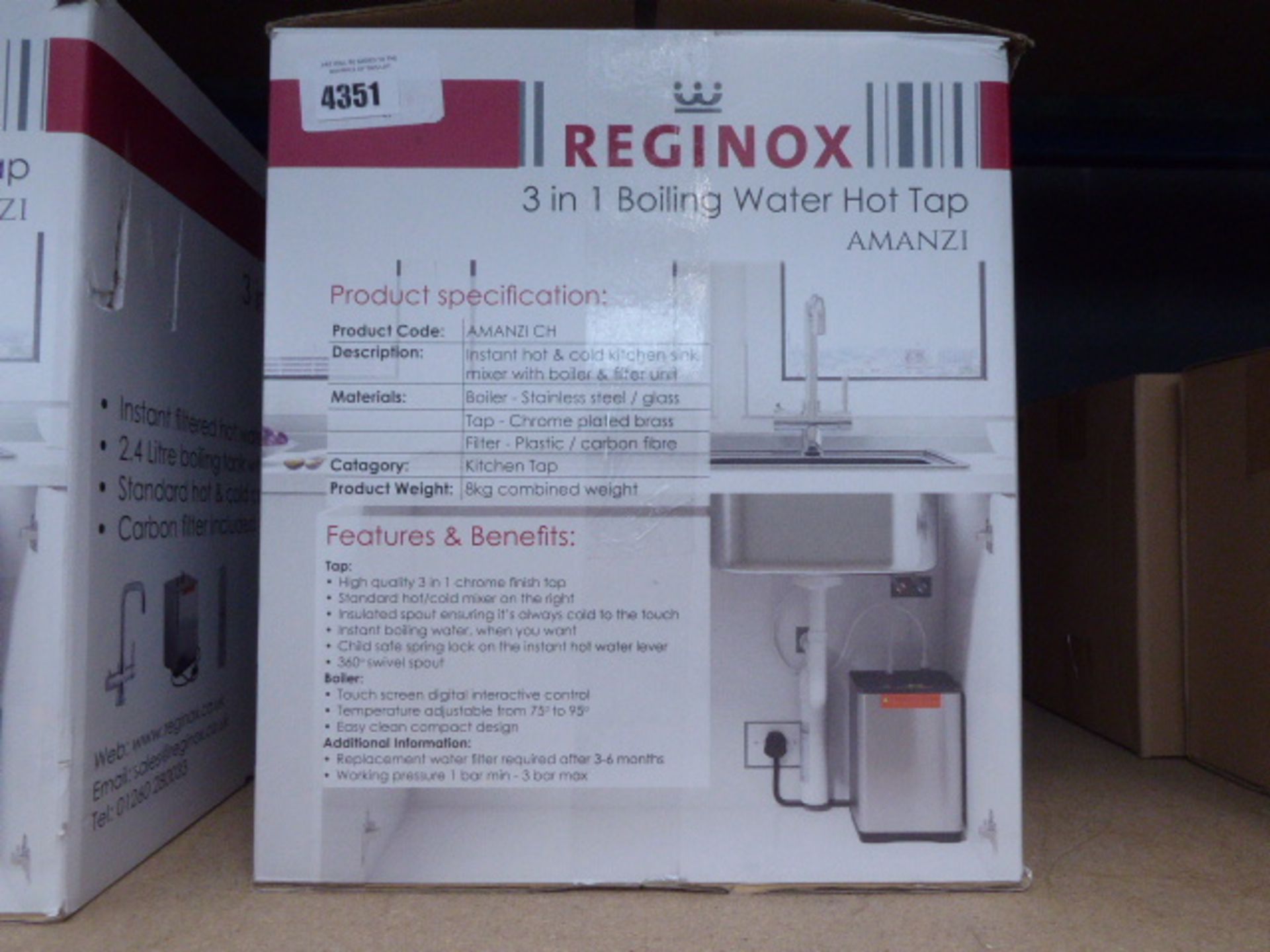 Reginox 3-in-1 boiling water tap