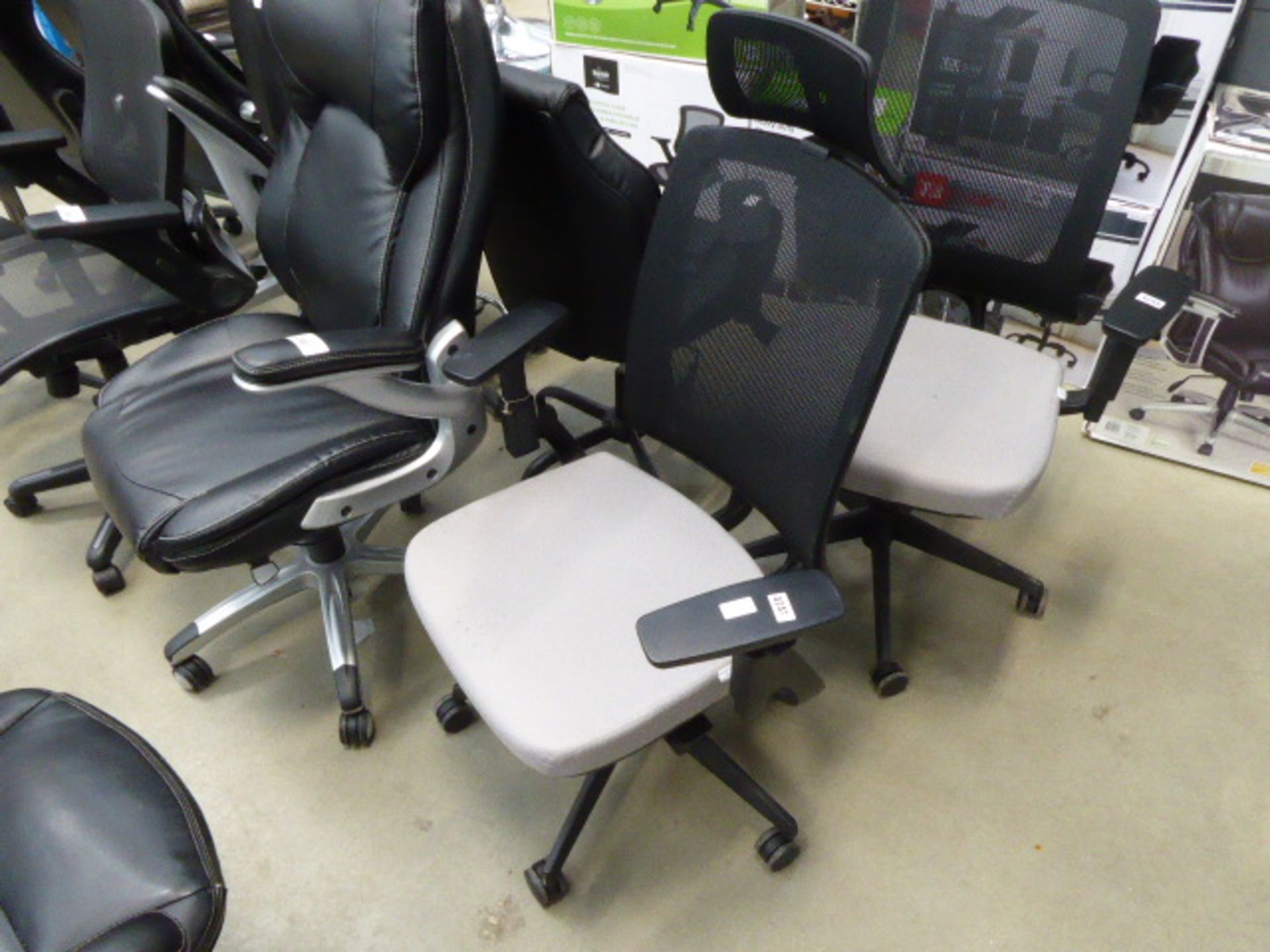 Black and grey office swivel armchair