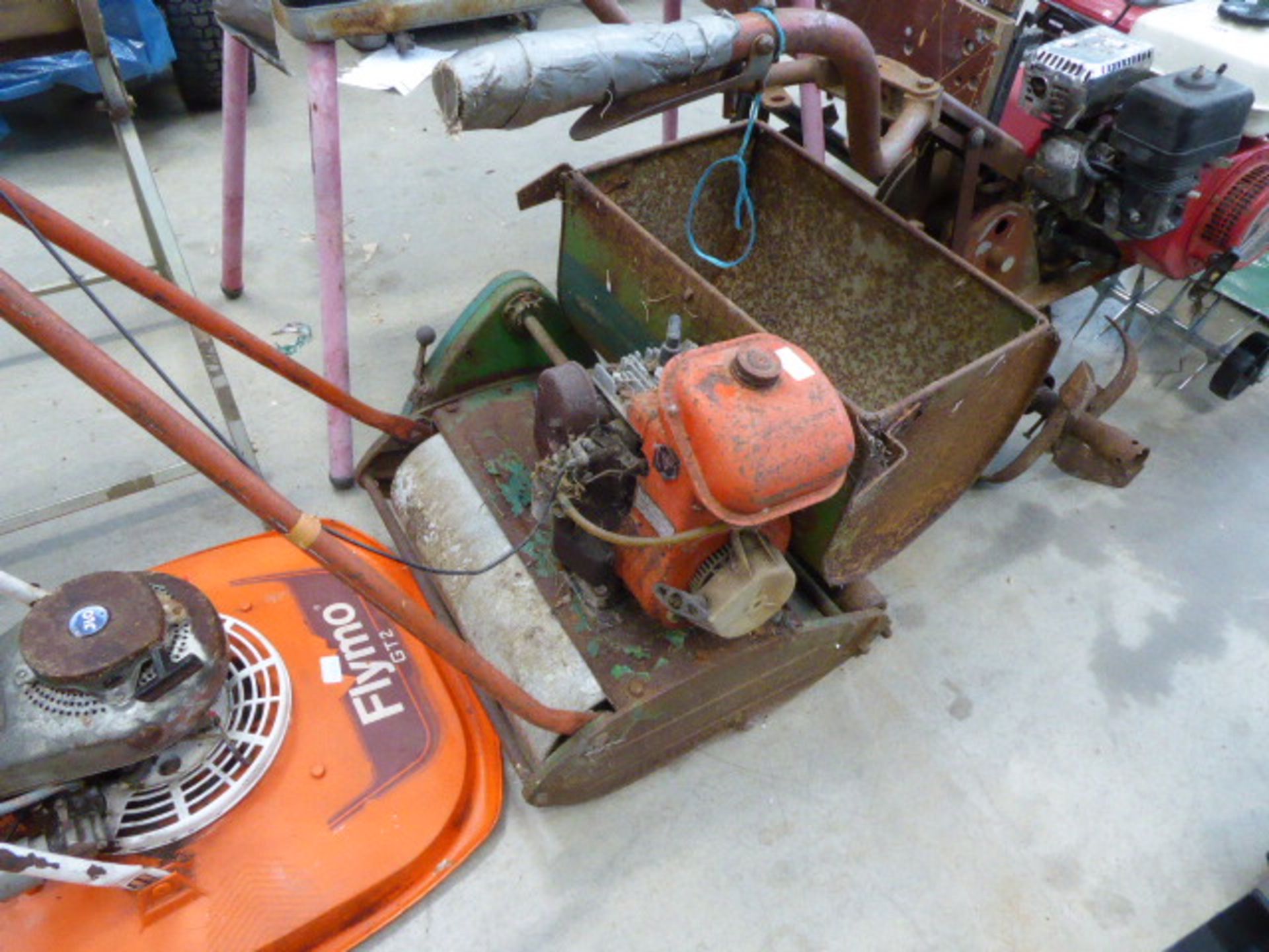 4327 Vintage petrol powered cylinder lawn mower