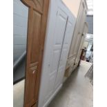 White painted pine double wardrobe