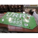 Enamel sign for Urry Hereford 3333