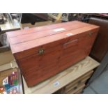 Pine lidded box with drawers