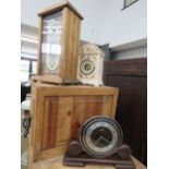 3 mantle clocks - Pine,Ceramic, 1930's wooden style