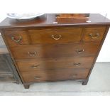 3 over 3 mahogany chest of drawers on bracket feet