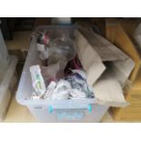 A box containing glassware, to include: bowls, tumblers, bottles and vases