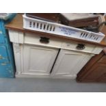 Cream painted sideboard with single drawer and cupboard under