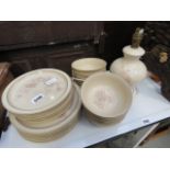 Quantity of Denby sandal wood patterned crockery plus a matching table lamp