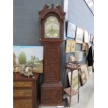 (2040RR) 152 - Brass and silvered long cased clock by J Minshul Denbigh dated 1798 in a heavily