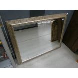 Gilt framed beveled edged mirror