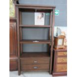 Modern open shelf unit with 2 drawers under