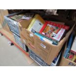 Four boxes containing Millers and other antique guides, plus reference books