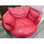 Red leather effect chair