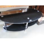 Black glazed 3 tier coffee table