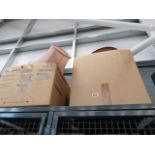 2 boxes containing lamp shades