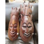 Pair of carved African masks