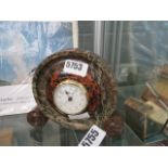 Circular stone mantle clock