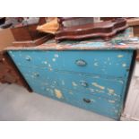 Painted pine chest of 6 drawers