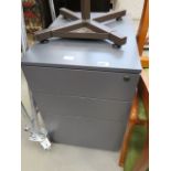 Grey painted 3 drawer filing cabinet