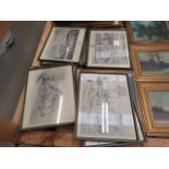 14 engravings 'Country Inn' 'Stately Homes and cityscapes