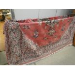 (14) - Pink ground afghan rug 3.5m By 2.5m