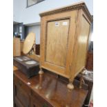 Mirror topped pine bedside cabinet