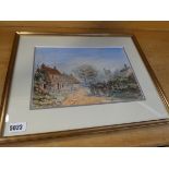 (2040RR) 539 - Framed and glazed water colour of a Victorian village scene
