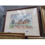 Brenice Harding water colour of Kent farm house