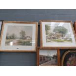 2 Framed and glazed water colours by James of village scenes