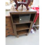 Stained beech cabinet with 3 shelves under