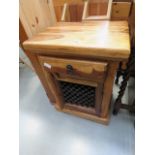 Sheesham side table with drawer and door under