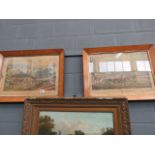 5704 - Pair of coloured engravings in bird's eye maple frames entitled 'Death of the Roebuck' and '