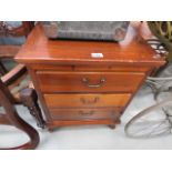 Stained pine 3 drawer bedside cabinet