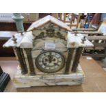 Marble mantle clock with visual escapement